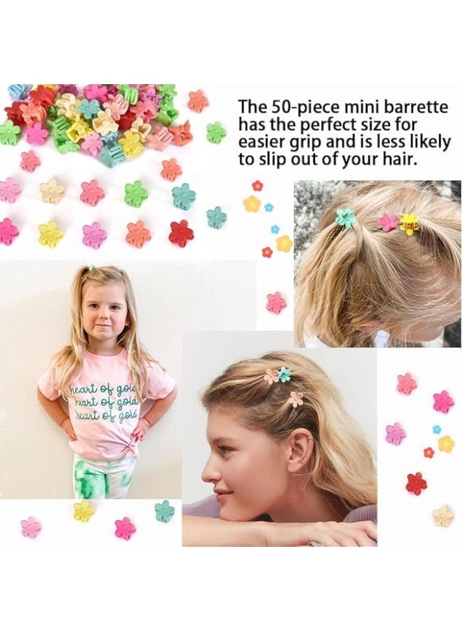 مشابك شعر صغيرة بتصميم زهور غير قابلة للانزلاق لتصفيف شعر البنات والاطفال الصغار ( متعدد الاشكال والالوان)مكون من 10 توك - Image 2